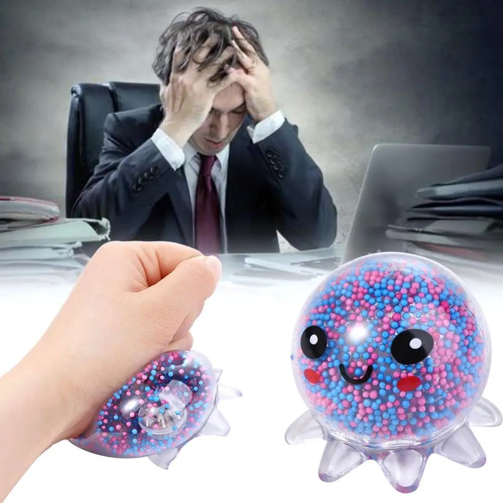 

Gift Fidget Squeeze Toys For Kids Gift Christmas Present Glowing Octopus Toy Squid Vent Ball Squeeze Toy Octopus Ball