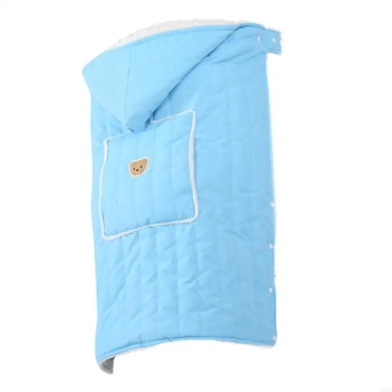 95AE عربات الأطفال الرضع بطانية سميكة بطانية طفل لينة الصوف بطانية عربة طفل غطاء كبير لمزيد من السلامة والراحة #3