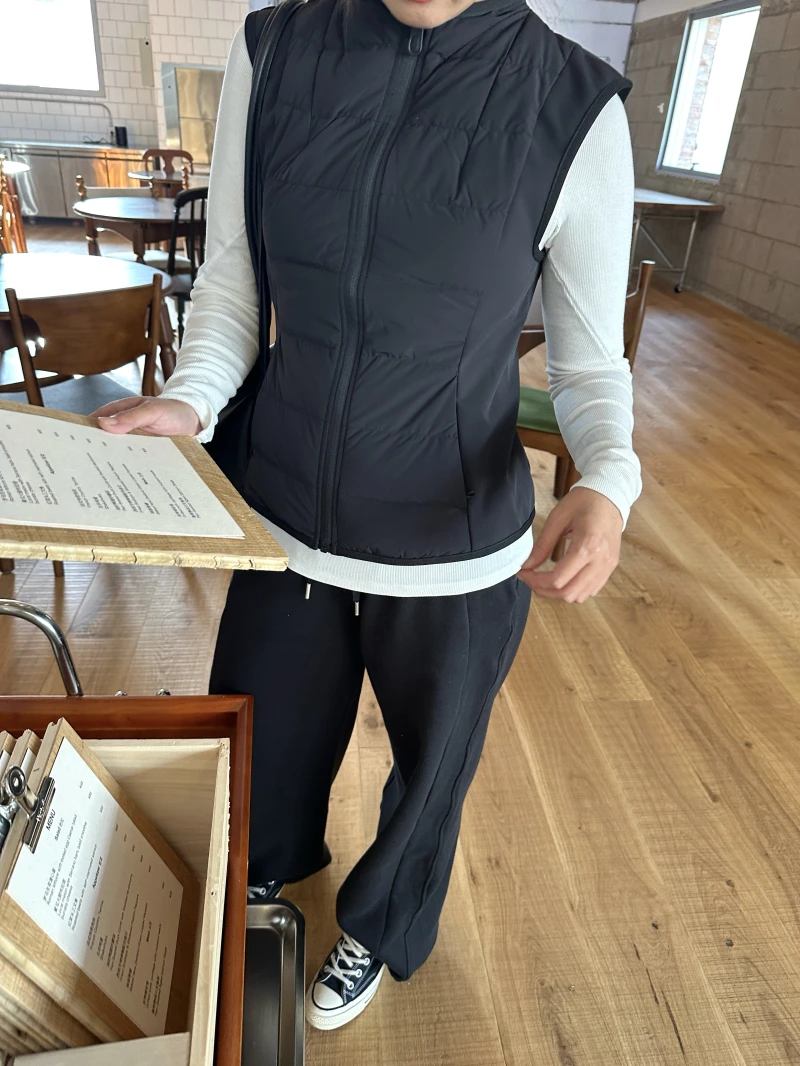 

Slim Fit Goose down Vest Ultra Light Super Warm Stand Collar Lightweight Casual Sports down Jaet Women's Faion Autumn Zipper