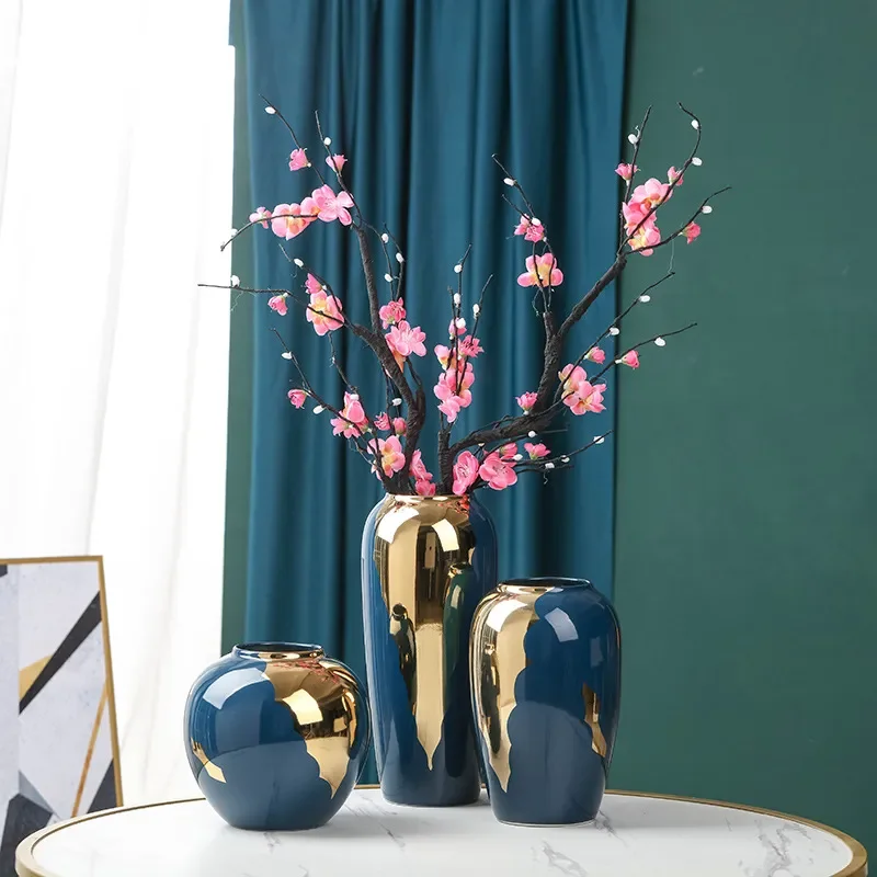 for Creative Nordic Ceramic Vase Ornament Living Room Flower Arrangement Dried Flower Modern Simple Home Decoration TV