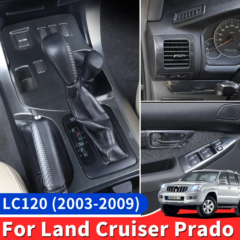 

For 2003-2009 Toyota LC120 Carbon Fiber Interior Kit - Prado 120 Shift Panel Cover & Vent Trim FJ120 Upgrade