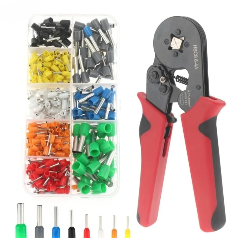 400PCS  Wire End Ferrules Terminals, or Ferrule Crimping Tool Kit, AWG23-7 Self-adjustable Ratchet Wire Crimping Tool Kit