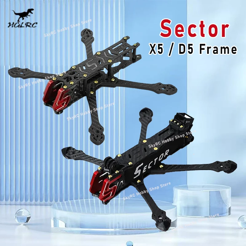 

HGLRC Sector X5/D5 FR 5-дюймовое монтажное отверстие для двигателя M3X16 Колесная база 210 мм Рама Freestyle FPV