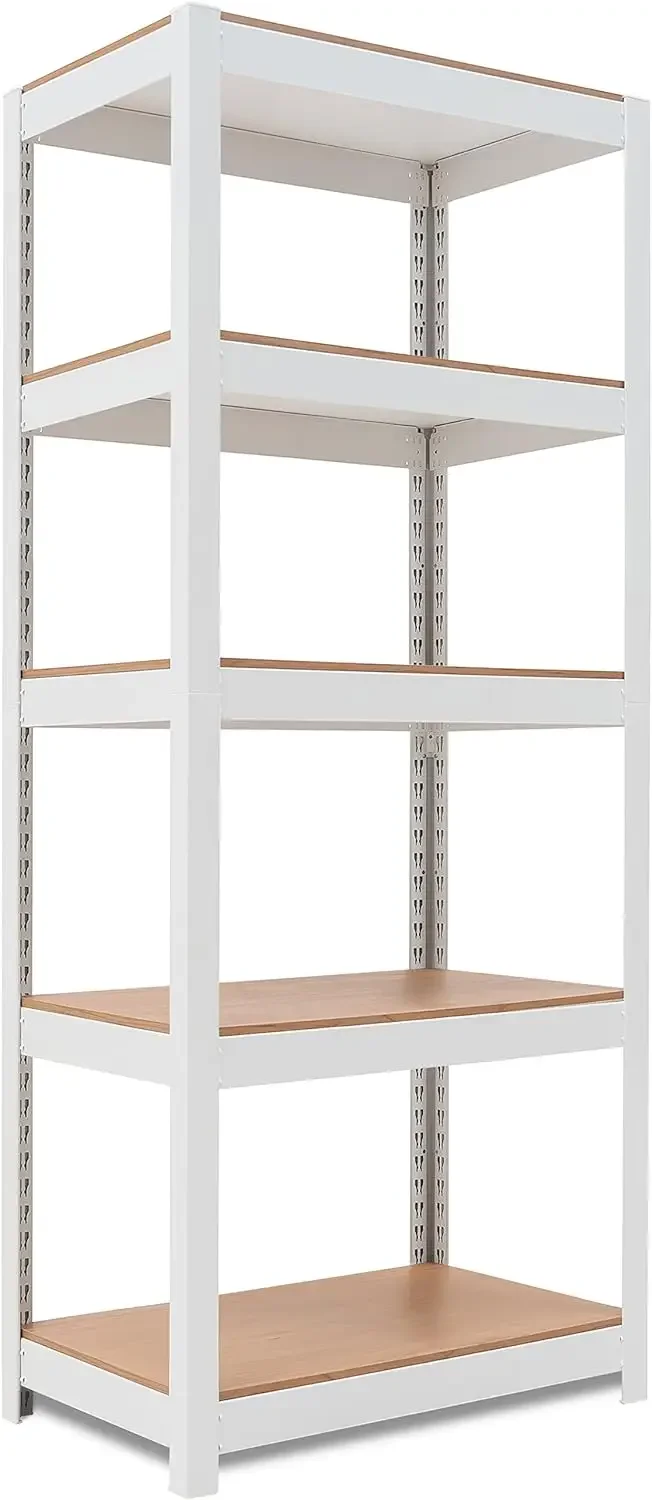 

HOMEDANT House 5 Tier 24.4" W Laminated Metal Shelving Unit Adjustable Storage Utility Rack Heavy Duty Shelves Organization Mul