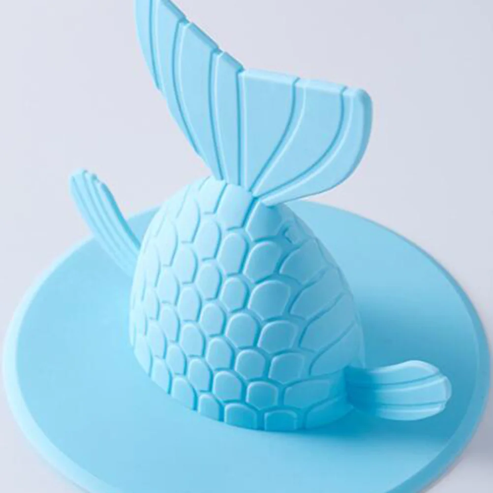 

2Pcs Blue White Floor Drain Sink Cover Fishtail Shape Strong Suction Kitchen Bathroom Deodorant Strainer Plug Stopper Size S
