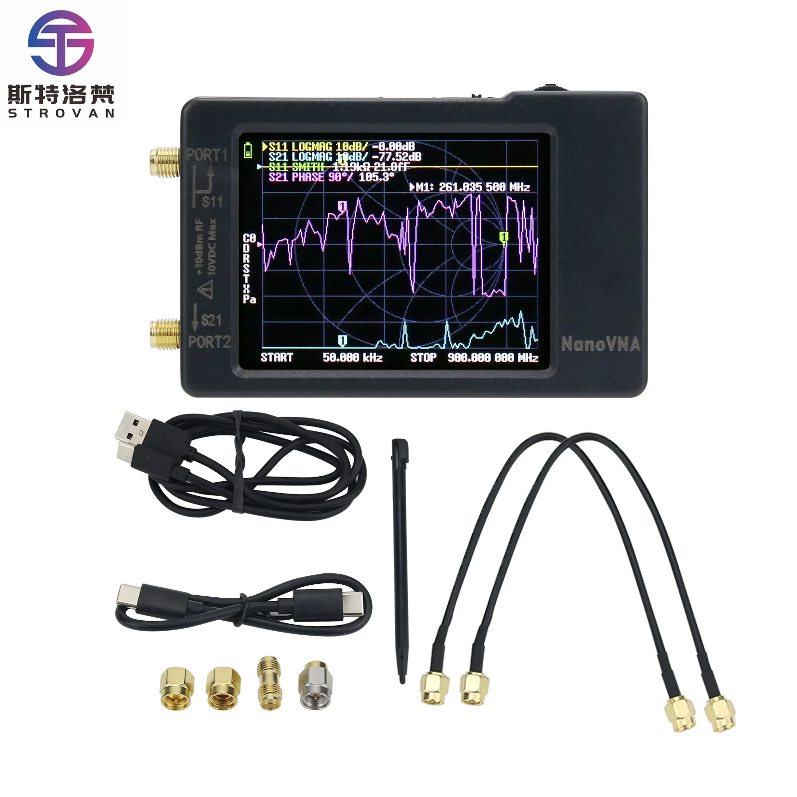 

Nanovna-H NanoVNA 50KHz-1.5GHz Very Tiny Handheld Vector Network Analyzer MF HF VHF Antenna Analyzer with 2.8"