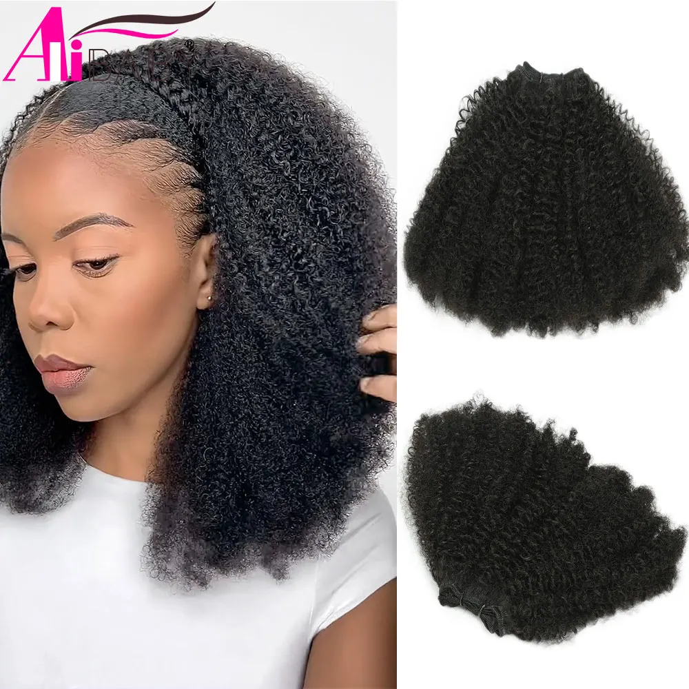 

Alibaby афро кудрявые вьющиеся пучки волос 8 см 200 г синтетические наращивание волос био протеин термостойкие хвост косплей волосы