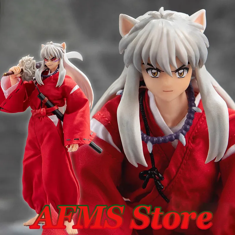 

New 1/12 Scale Collectible Figure Inuyasha Classic Japanese Anime Doll Full Set 6Inch Men Soldier Action Figure Model Toys