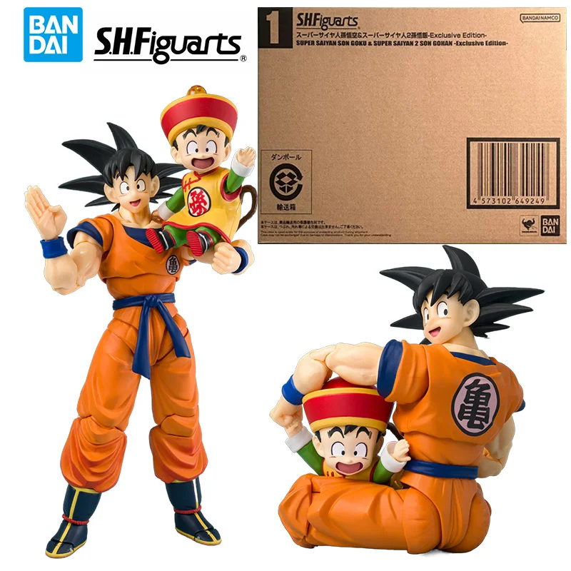 Bandai S. H. Figuarts Son Goku Son Gohan Kid Kintoun Anime Action Figure, Dragon Ball Z Modelo, Presente original do brinquedo