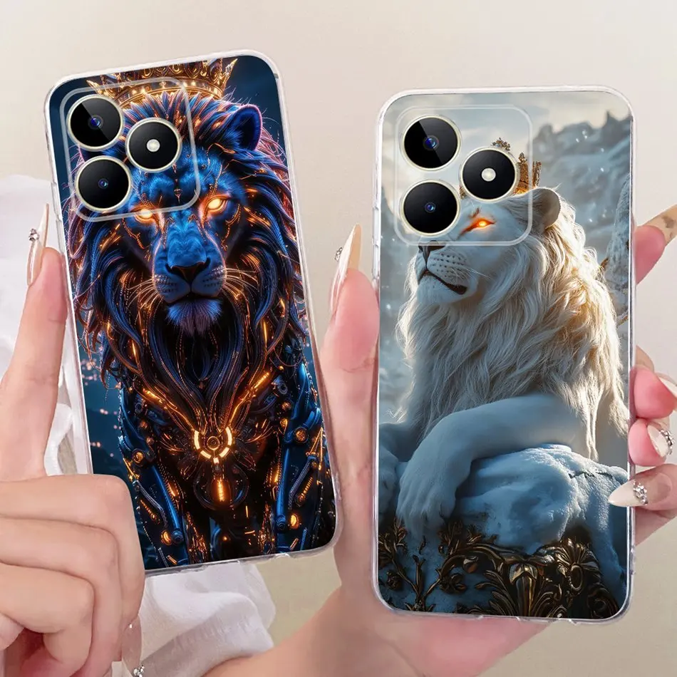 ل Realme ملاحظة 50 C51 C51s C53 كول التنين النمر نمط جراب هاتف ل Realme C51 C51S C53 نوت 50 4G لينة سيليكون حافظة من البولي يوريثان