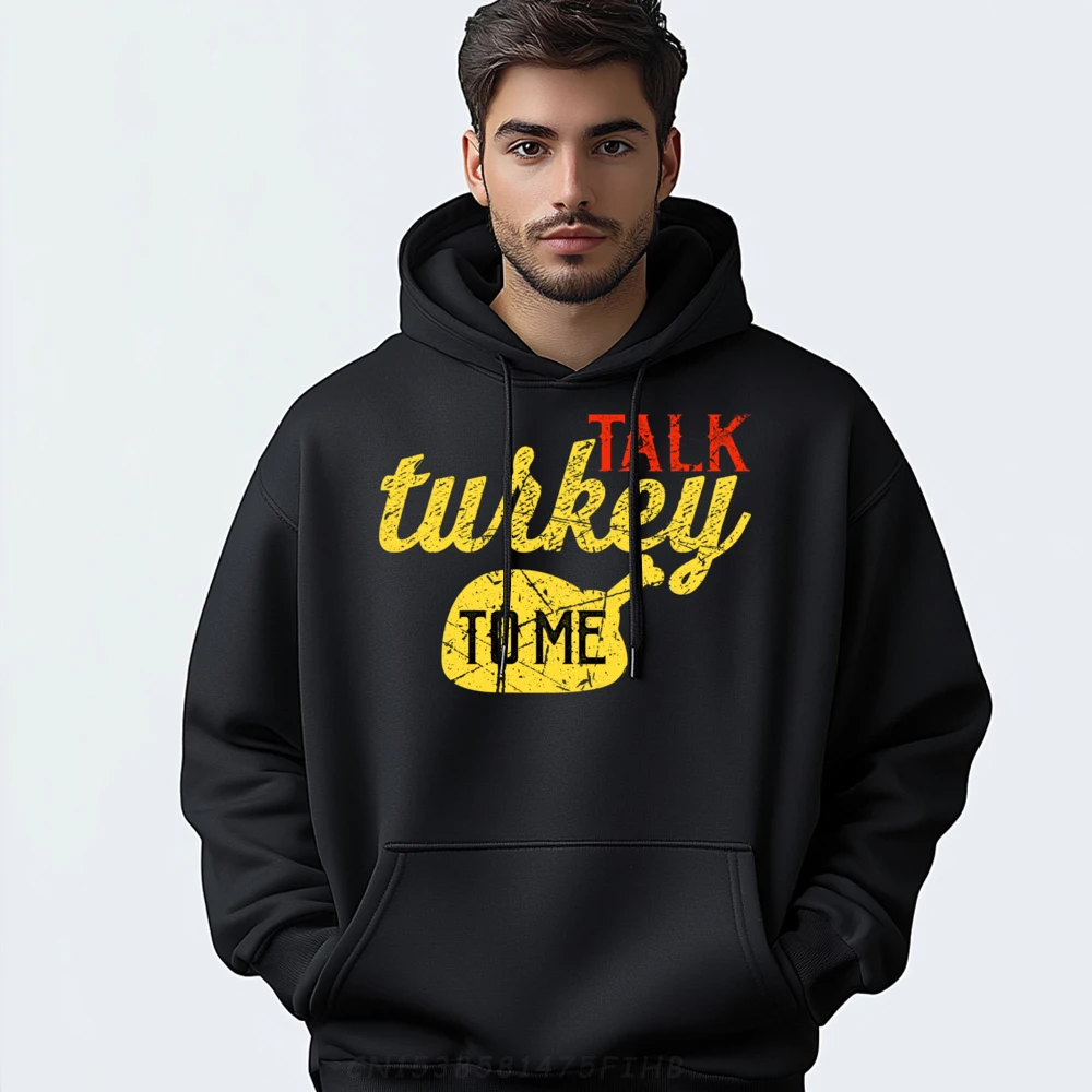 

Vintage Long Sleeve Hoodies Summer O Neck Women's Hoodies Talk Turkey To Me Thanksgiving Vintage Sweatshirts Retro