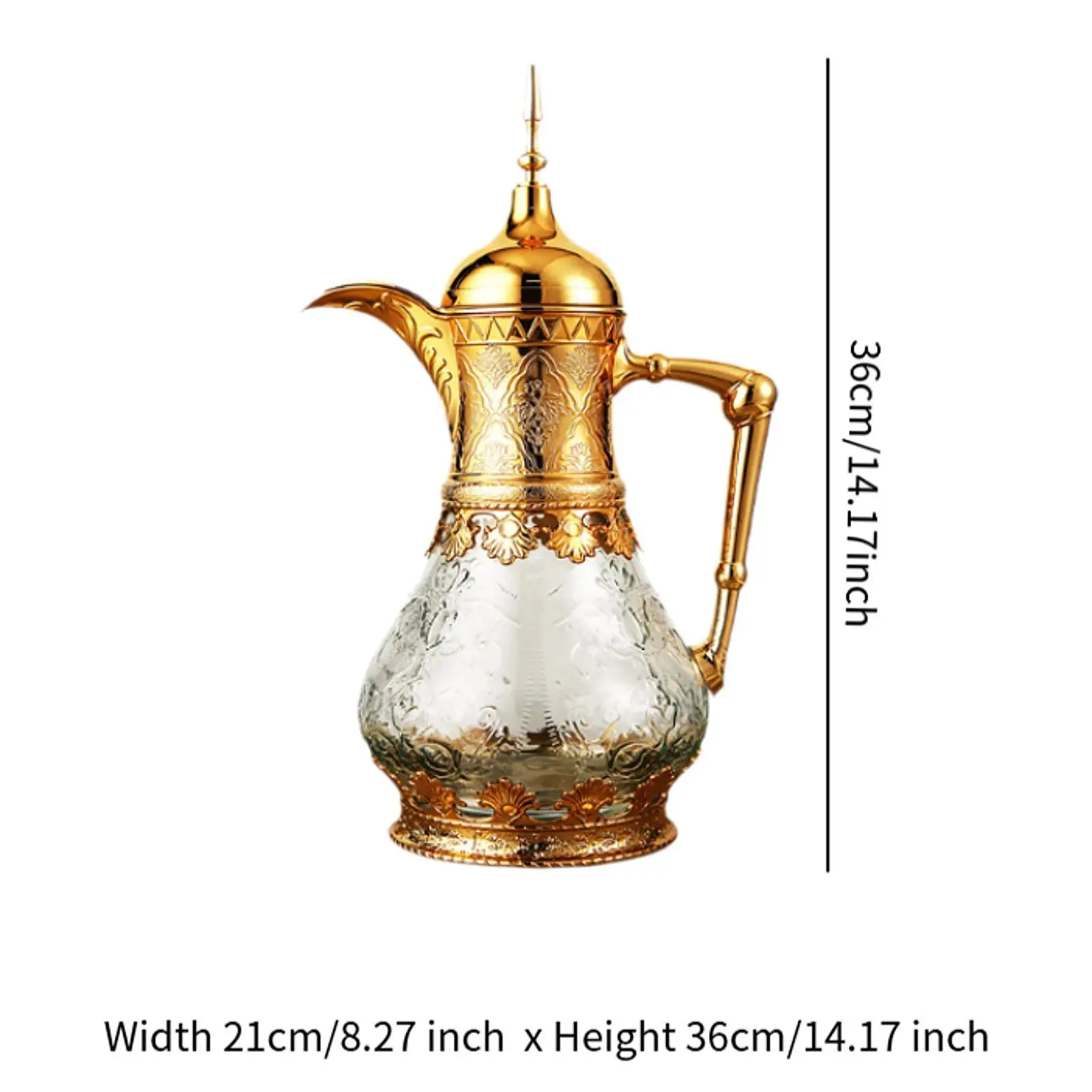 Arabic Style Glass Coffee Kettle Large Capacity Thermo Mug for Household Restaurant Hot Cold Drinks