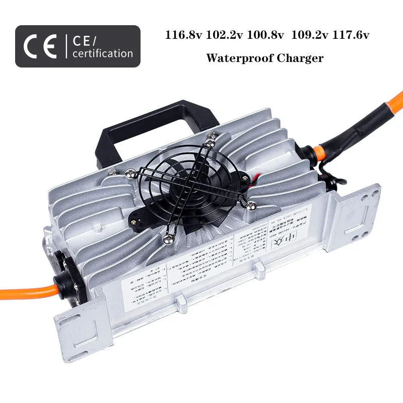 87.6V 116.8v 96.6v102.2v 100.8v109.2v 113.4v 117.6v 108V High Battery Charger Li ion LiFeP04 Waterproof Charger For Electric Car