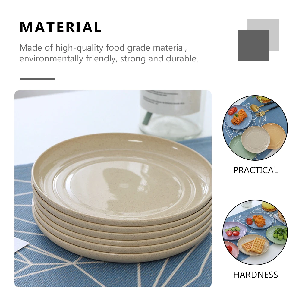 

6pcs Round Snack Plate Set Multi-Purpose Small Dish Fruit Dessert Tray Eco-Friendly Food Grade Creative Shape Space-Saving For