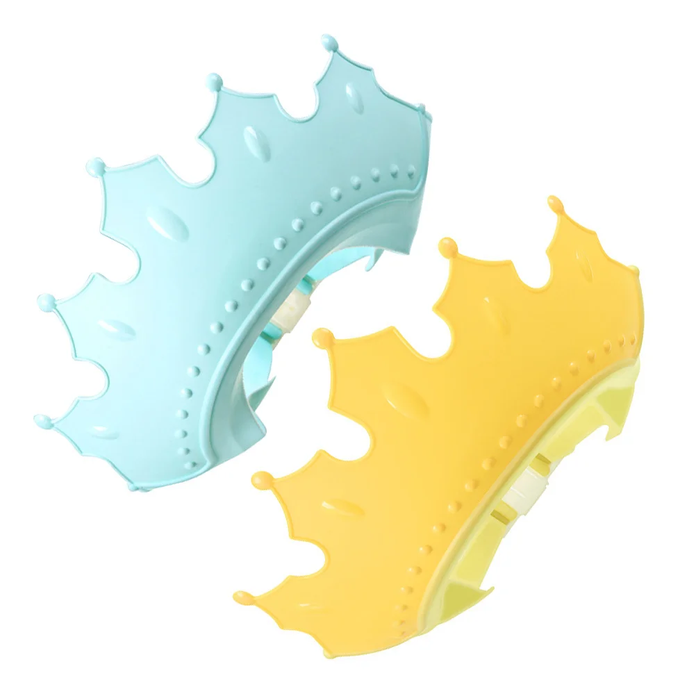 

2Pcs Silicone Kids Shower Hats Baby Shampoo Hats Waterproof Bathing Protection Adjustable Strap Lightweight Baby Bath Supplies
