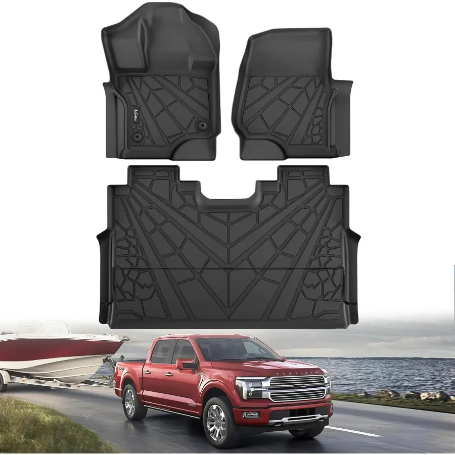 

Всепогодные коврики из ТПЭ на заказ для 20152024 2025 F150 SuperCrew, включая модели молний 2225 первый ряд ковриков и