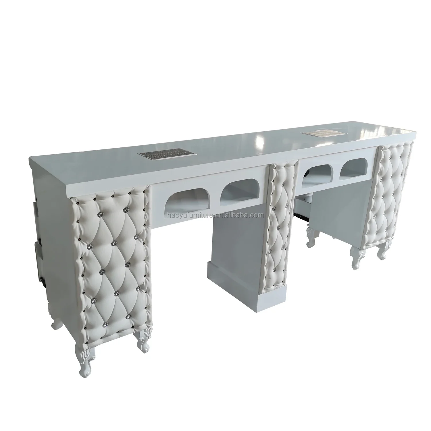 

Double Seat Manicure Table Nail Salon Furniture Nail Table With Dust Collector