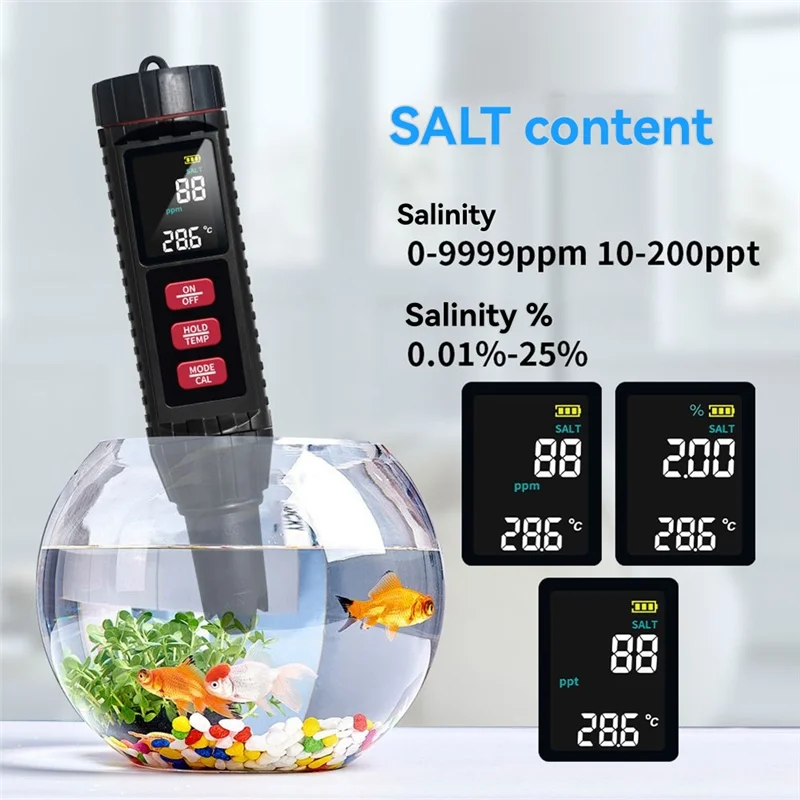 

【Hot-Selling!】Multifunction Water Quality Tester–7 In 1 Digital ORP PH TDS EC Meter For Aquarium Pool With Salinity SG Temperatu
