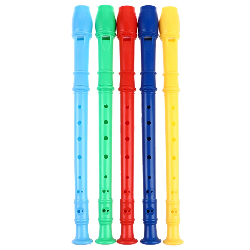 8 Holes Plastic Recorder Long Flute Woodwind Instrument Colorful Instrumens Long Flute 1pcs random color Freeshipping