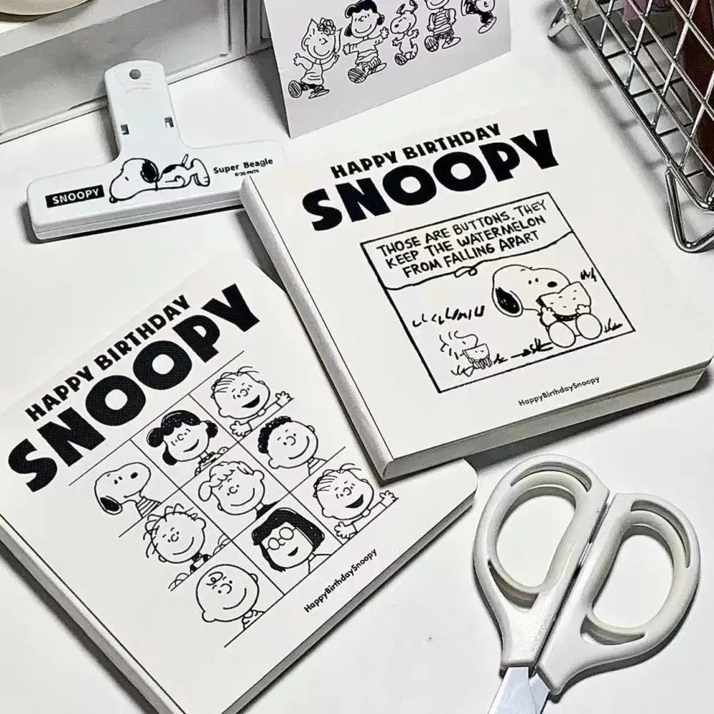 Cartoon Snoopy Checkerboard Thickened Notebook Student Notebook Cute Girl Diary Hand Ledger Holiday Gift