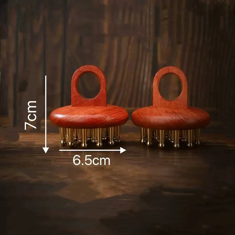 

Copper Sandalwood Head Meridian Massage Comb – Fine-Tooth Scalp Stimulation Tool for Guasha and Relaxation Therapy