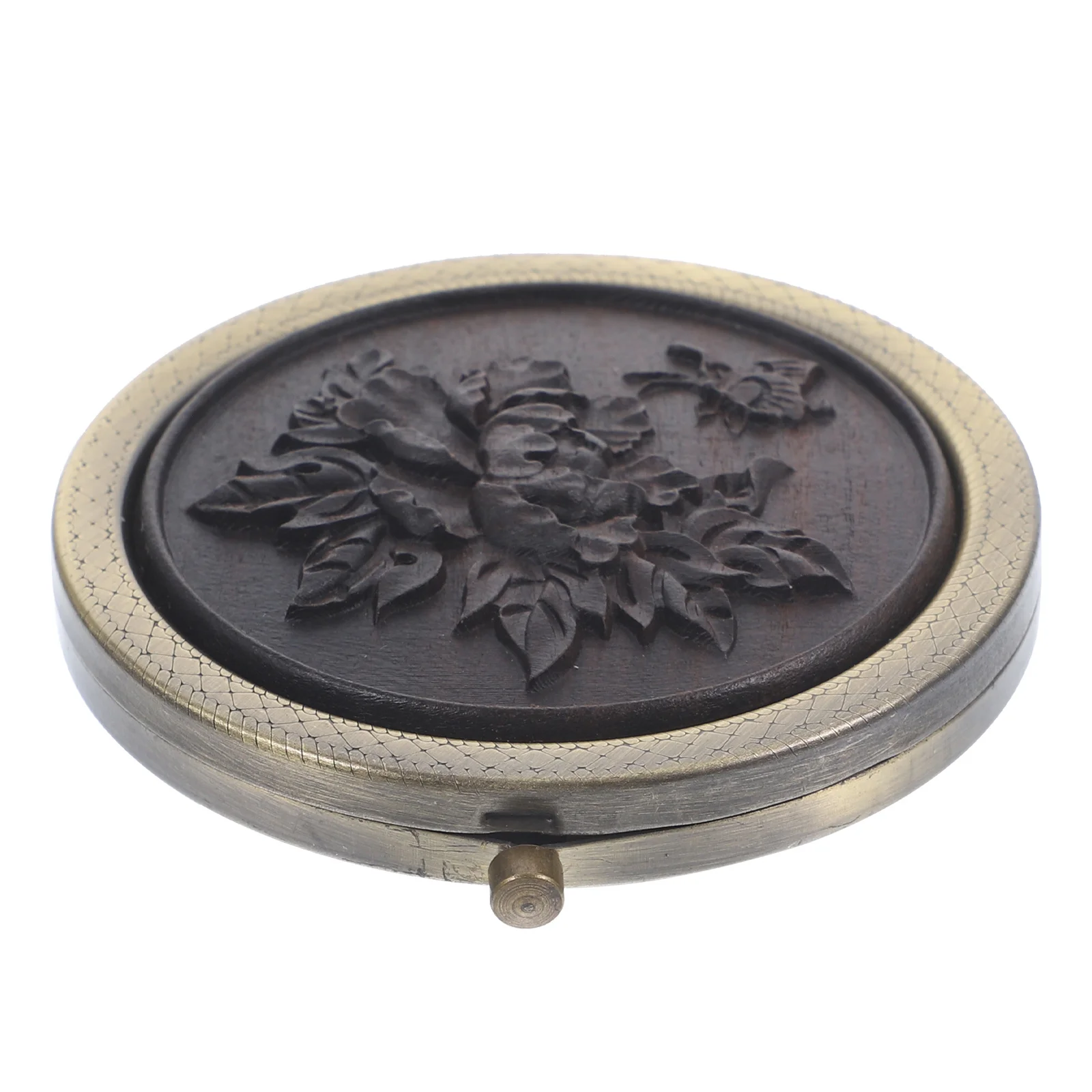 Small Vintage Portable Makeup Mirror Dual-Sided Folding Compact Mirror for Travel Outdoor Girl Makeup Tool