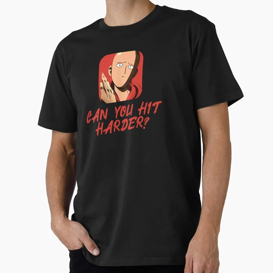Can you hit harder Saitama Superhero  Anime Gift T-shirt 1207 One Punch Man Manga Print Graphic Clothes All Size Tops S-6XL