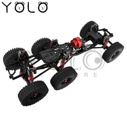 Aluminiowa metalowa rama podwozia samochodu RC 6x6 z przednimi środkowymi tylnymi osiami Skrzynia biegów DIY do części samochodowych Axial SCX10 1/10 RC Crawler