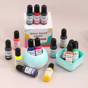 Buntes Wasserbasis Essenz für Epoxidharzputzzement, handgefertigte farbige Paste, Zementpigment, Brillanz, 15 Farben, 1 Set 10 Hauptverkaufsepoxy Tinta für Boden - №5