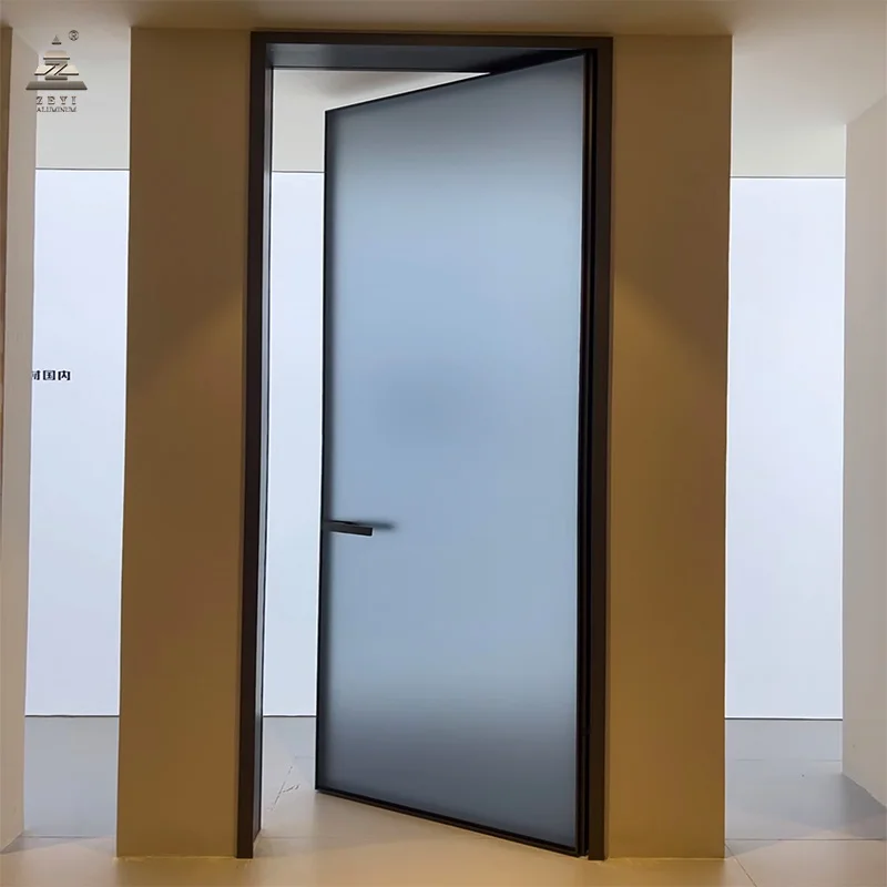 ZEYI Adjustable Hinge Door Anti-weather Sealing System Sound Insulation Modern Design Aluminum Alloy Reinforced Door Sash Villa