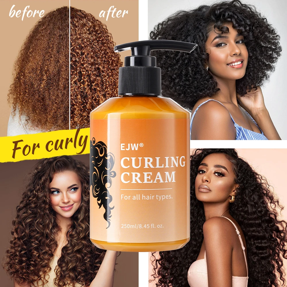 EJW CURL DEFINING CREAM with Argan Oil for Wavy and Curly Hair Hair Moisturizer and Deep Conditioning for Shine and Bounce