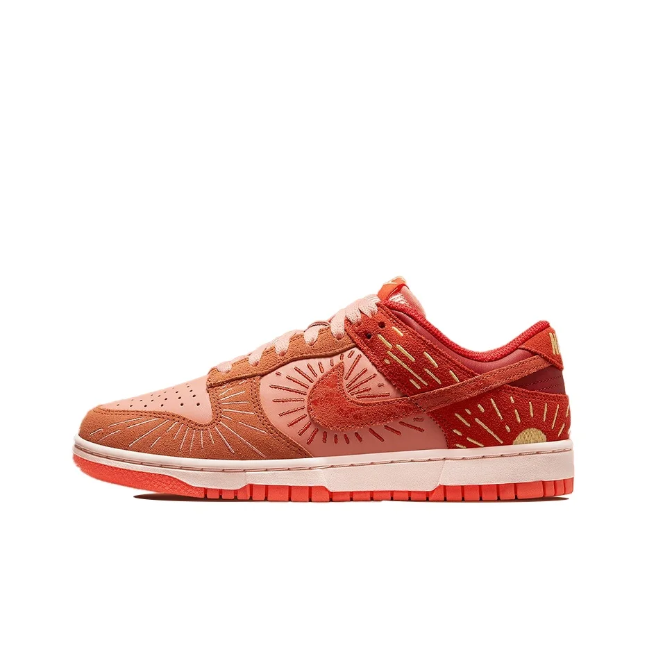 Nike Dunk Skateboard Shoes Women's Low Top Red/Pink/Yellow DO6723-800