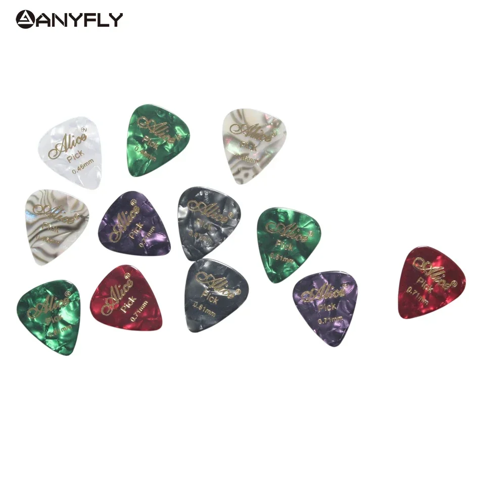 Alice Original AP-12K 12Pcs/Set Gold Golden Stamping Acoustic Electric Celluloid Guitar Picks Strumming Plectrums Kits