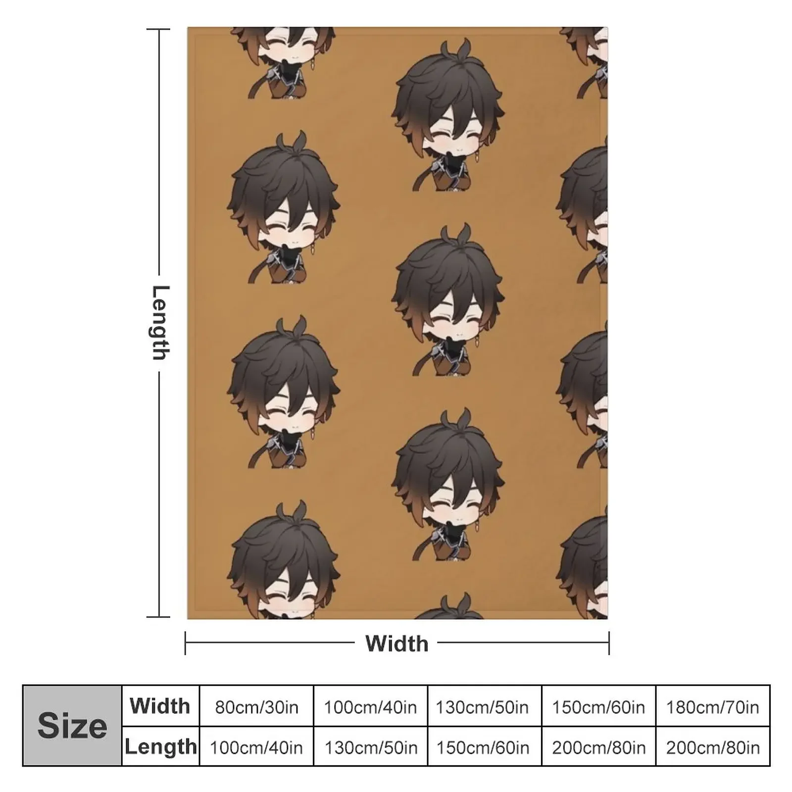 Zhongli Chibi, Genshin Impact Throw Blanket Flannels Blanket Extra Large Throw Blanket Blanket For Decorative Sofa