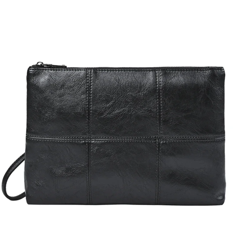 Men's Fashion Handbag Business Casual Envelope Bag Street Grid Design Large Capacity File Clutch Bags New Trendy