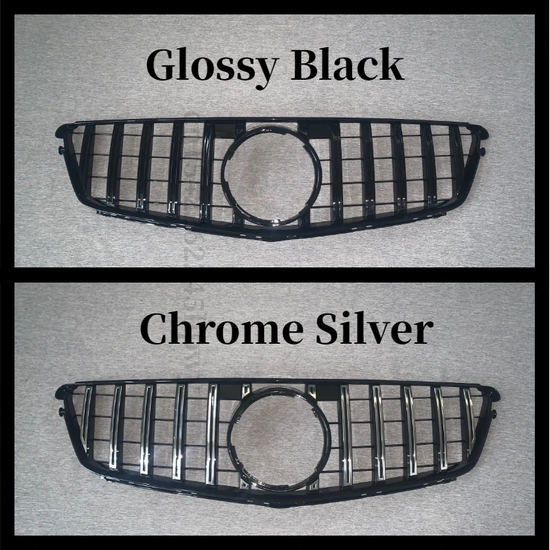 Front Bumper Grilles For Mercedes Benz W204 C Class 2008-2014 C180 C200 C250  C300 C350 Tuning Sport Diamond AMG GT Style Grill