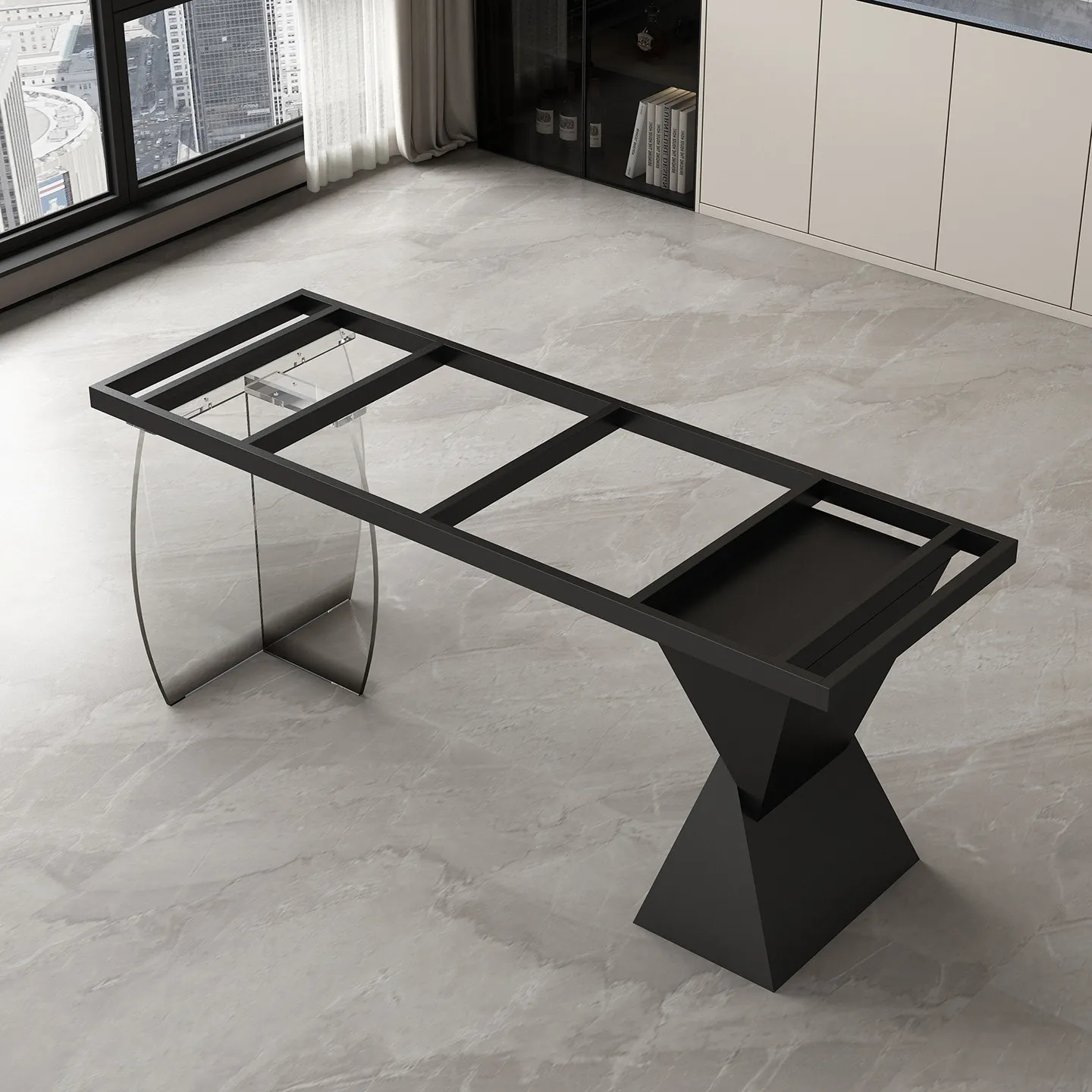 Table legs bracket light luxury simple rock slab dining table feet meeting desk tripod acrylic custom metal table legs