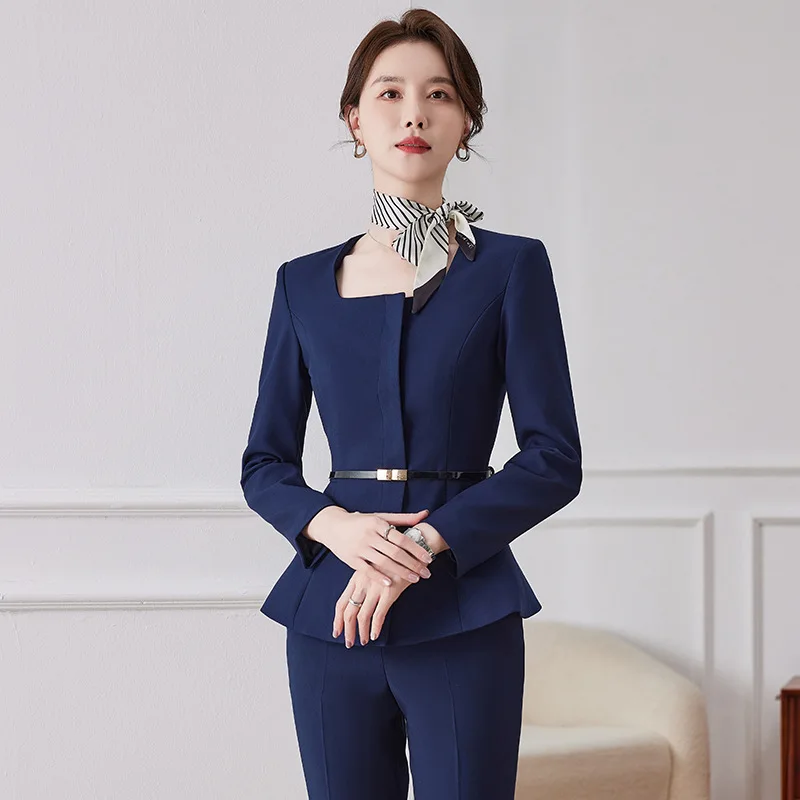 

High-End Suit Female Spring Hotel Manager Beauty Salon Jewelry Shop Front Desk Frock Business Temperament Overalls