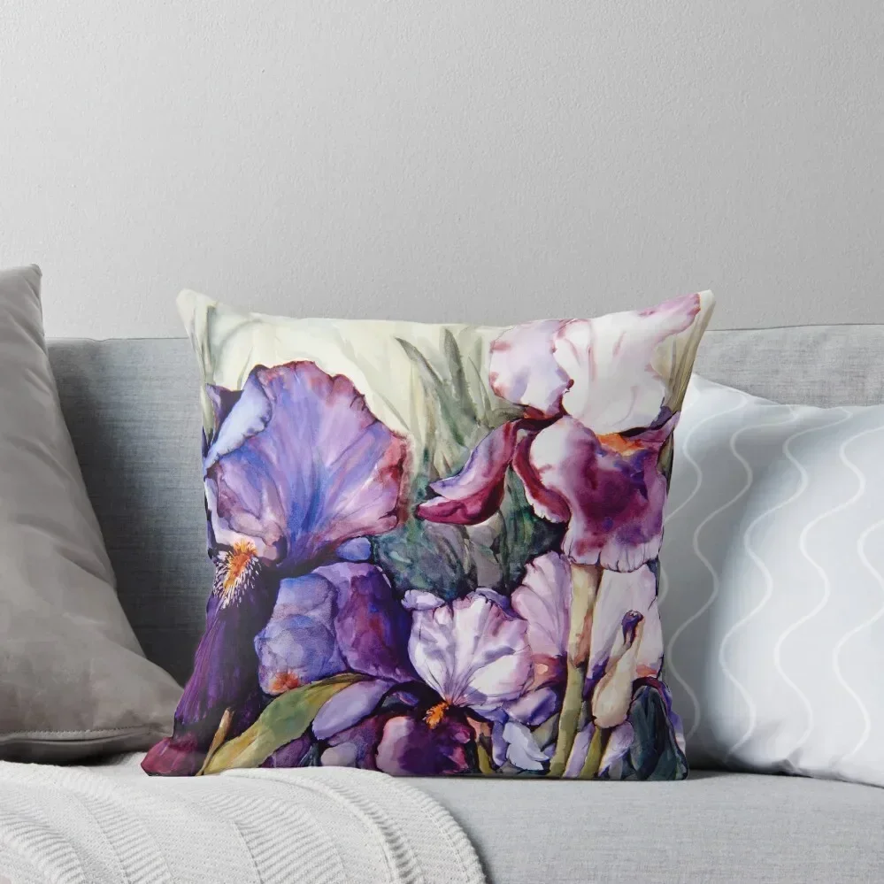 Purple Iris Art Garden Throw Pillow Ornamental Pillow Anime pillow