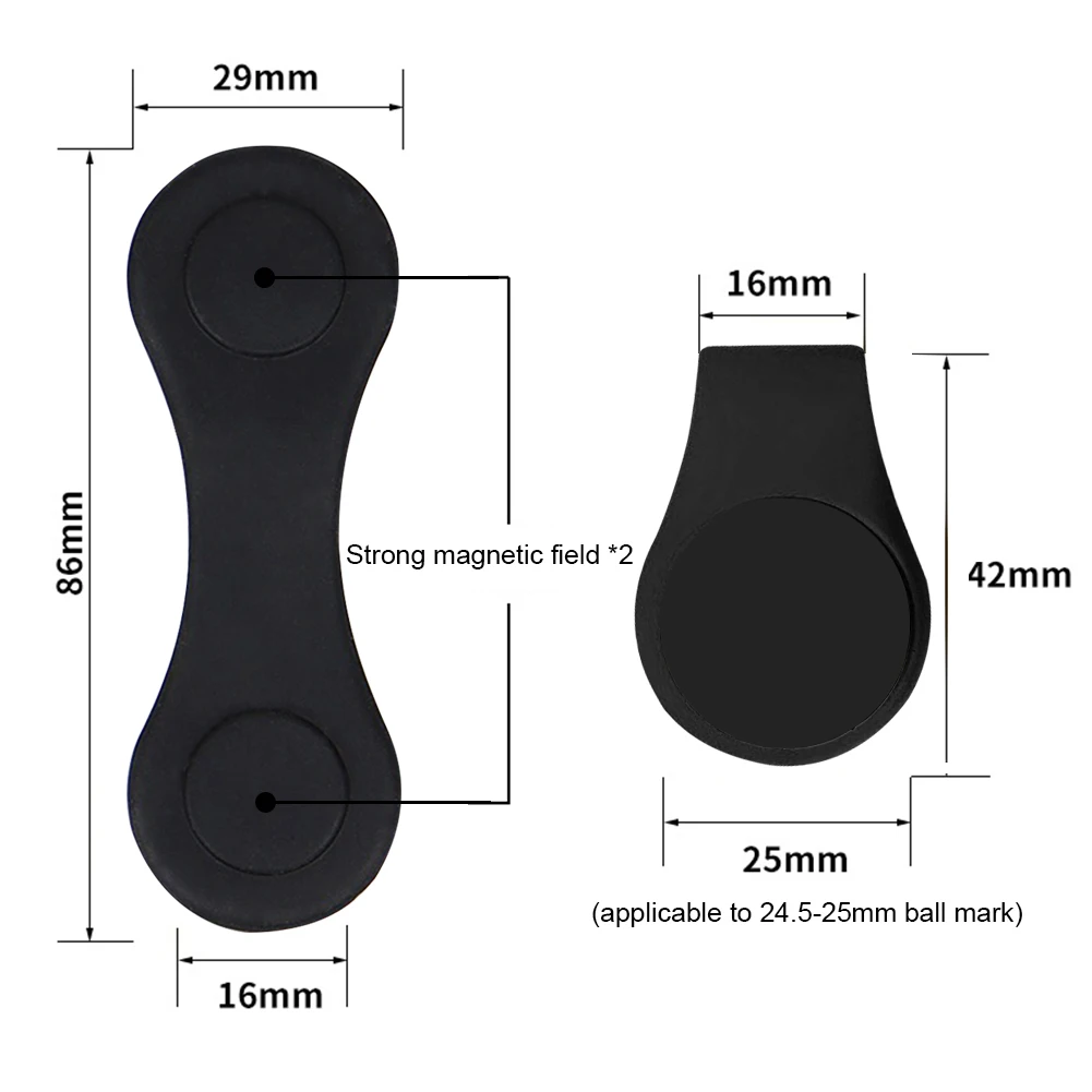 Clipe de calibração de posição de bola de silicone forte magnético mini bonés de golfe clipe marcador profissional dobrável útil acessórios de golfe