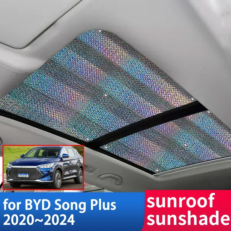 Sunroof Sunshade for BYD Song Plus EV DM~i 2020 2021 2022 2023 2024 Accessorie Roof Sunscreen Heat Insulation Windscreen Styling