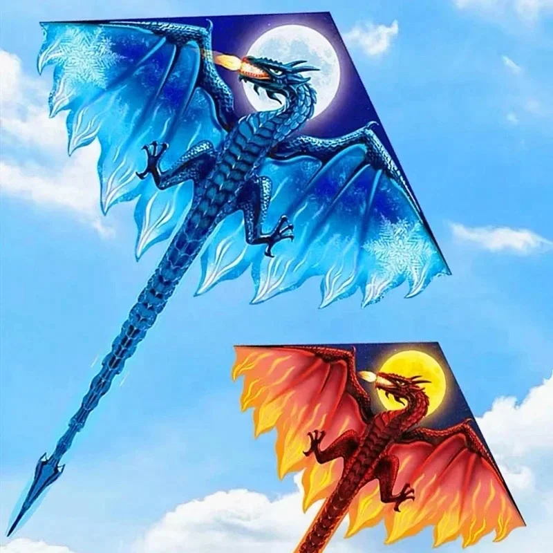 

free shipping new flame dragon kite breeze easy to fly children's kite adult beginner's kite children's beach games kite pendant