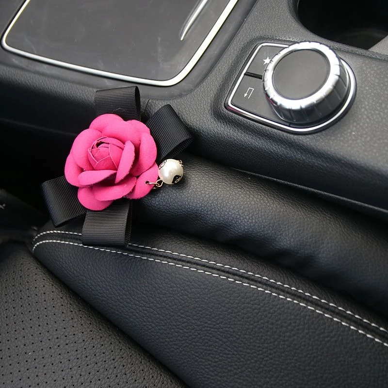 مقعد السيارة الفجوة المكونات مانعة للتسرب المكونات سيارة كاميليا أنثى الكرتون لطيف ديكور السيارة الداخلي