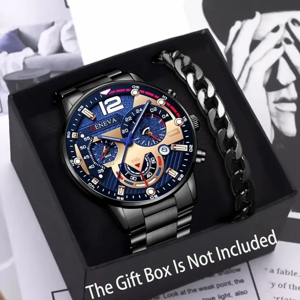 2pc fashionable quartz watch and versatile accessory set for daily wear as gifts for friends and family