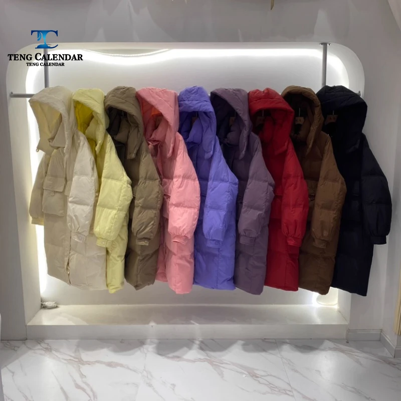 Doudoune à capuche cintrée à la taille de style coréen, doudoune au-dessus du genou épaisse et chaude de moyenne à longue, nouveau style d'hiver 2025 pour femmes