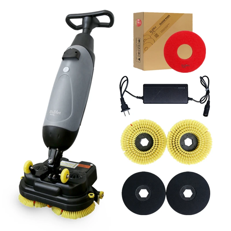 Floor Cleaning Wet Water Vacuum Cleaner Machine Industrial Rechargeable Battery Powered Manual Push Floor Sweeper And Scrubber