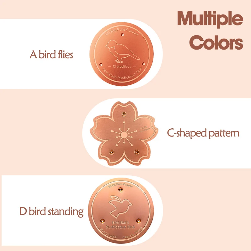 Bird Bath Copper Disk Pure Copper Cleaning Tray With 3 Point Support Bird Bath Purification Plate For Garden Patio Fountain