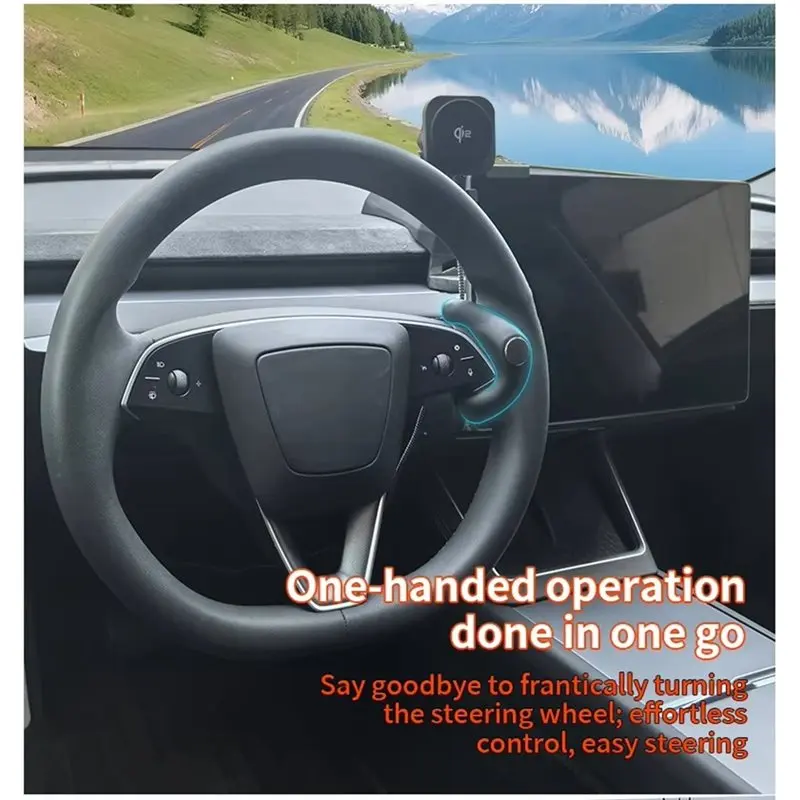 【Price Drop !!】-Power Booster Steering Wheel Spinner Knob Safety Accessories For Tesla Model Y Juniper Model 3 Highland