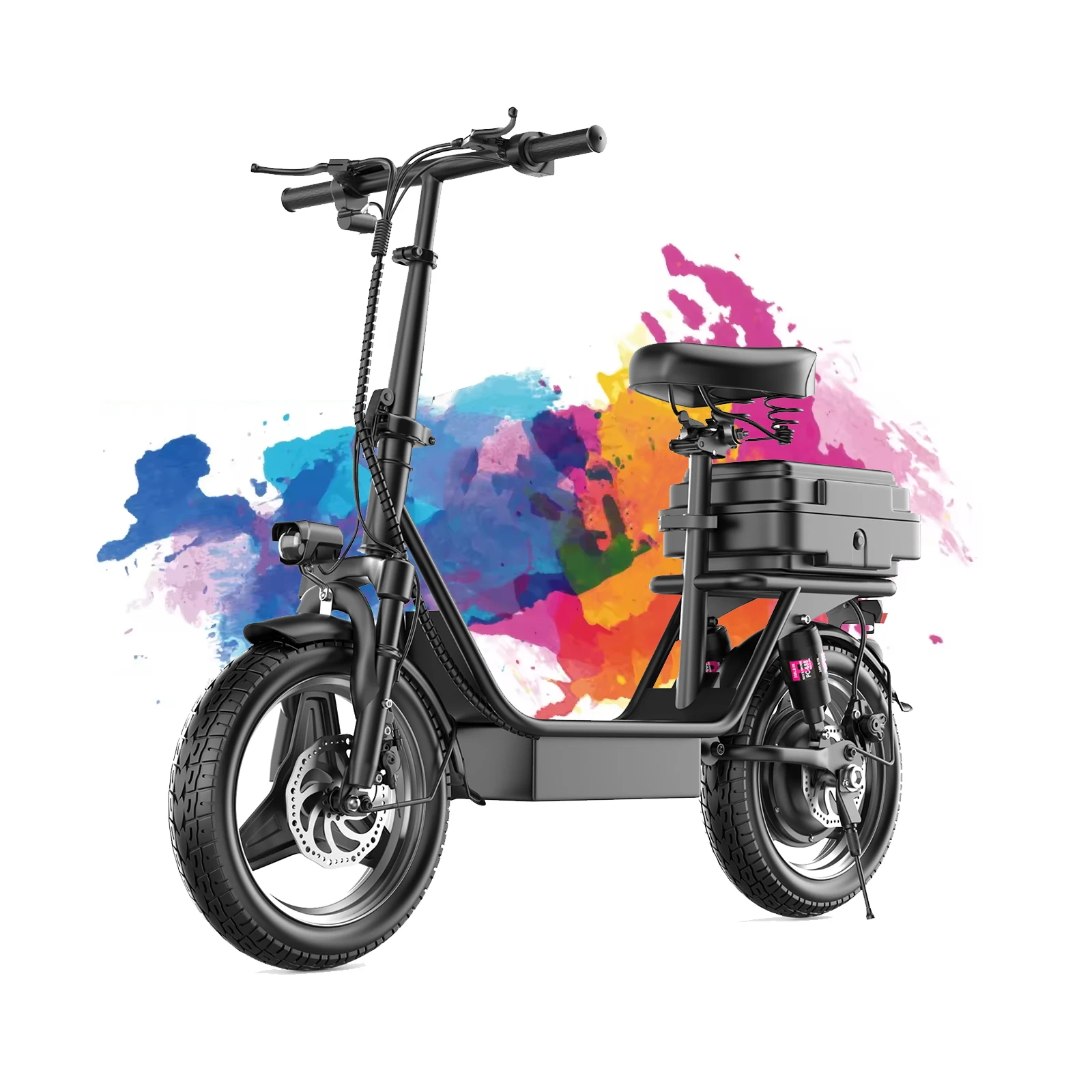 

14" Electric Bike for Adults,500W Motor,Up to 20 mph,Max 30 Miles Range,E-Bike with Dual Disc Braking System