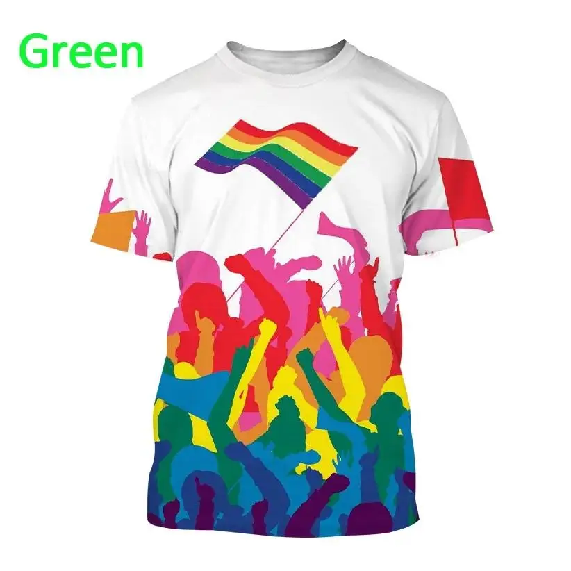 New Rainbow 3d Print Summer Men/Women O-Neck T-shirt Casual Short Sleeve Oversized T Shirt Fashion Tops Trend Unisex Clothing